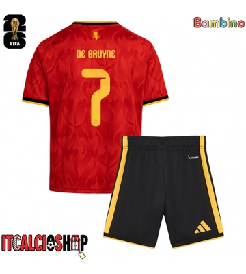 Belgio Kevin De Bruyne #7 Prima Maglia Bambino Mondiali 2026 Manica Corta (+ Pantaloni corti)
